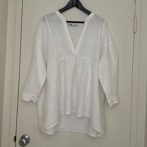 Zara linen V-neck shirt